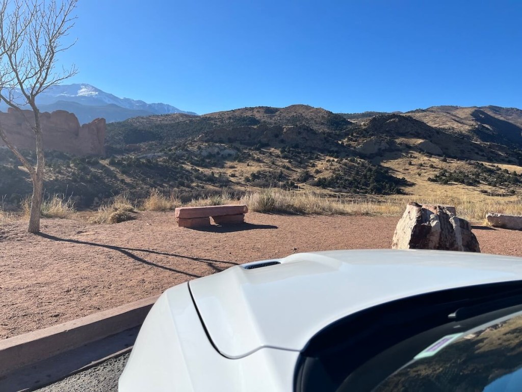 A view of the hood and the scenery