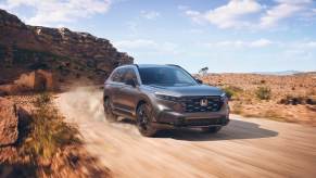 The 2023 Honda CR-V off-roading on a dirt trail