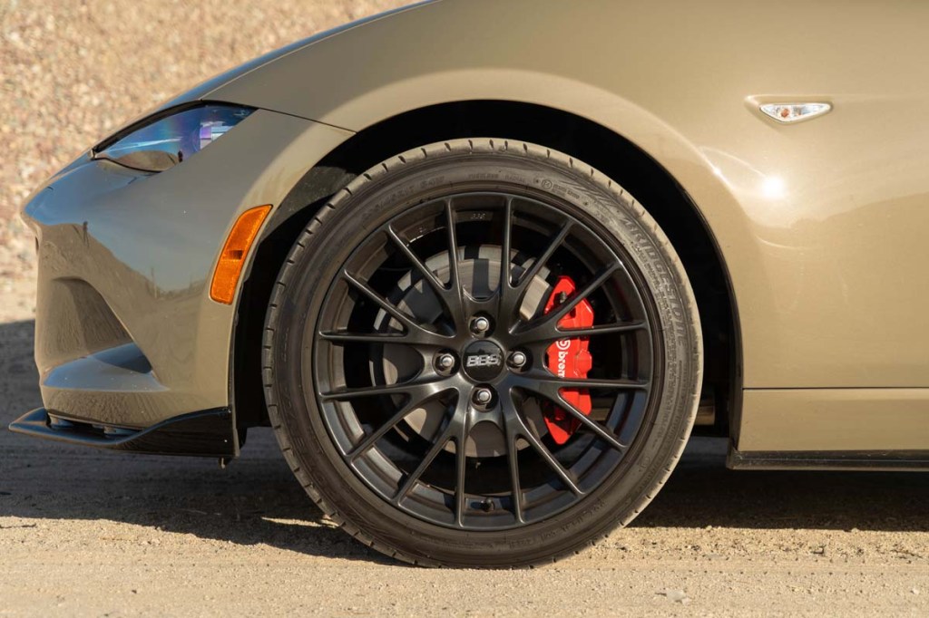 The BBS wheels and Brembo brakes included in optional package for 2023 Miata