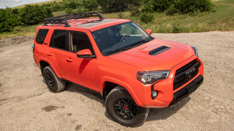 Orange 2023 Toyota 4Runner. Reliability is a major strong point for this vehicle.