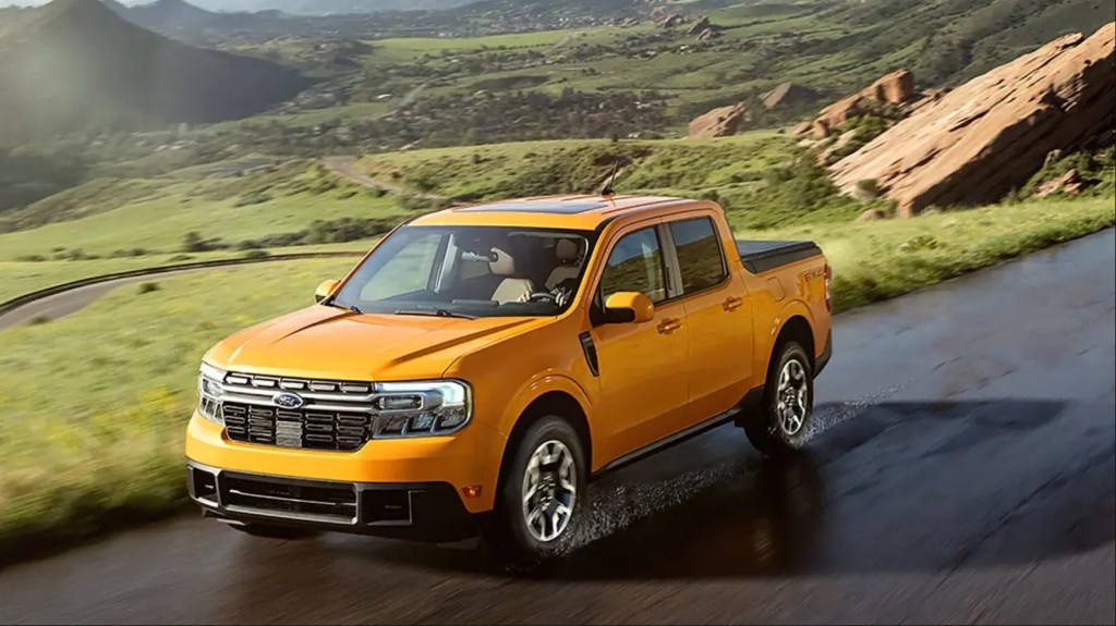 The 2024 Ford Maverick driving down the road