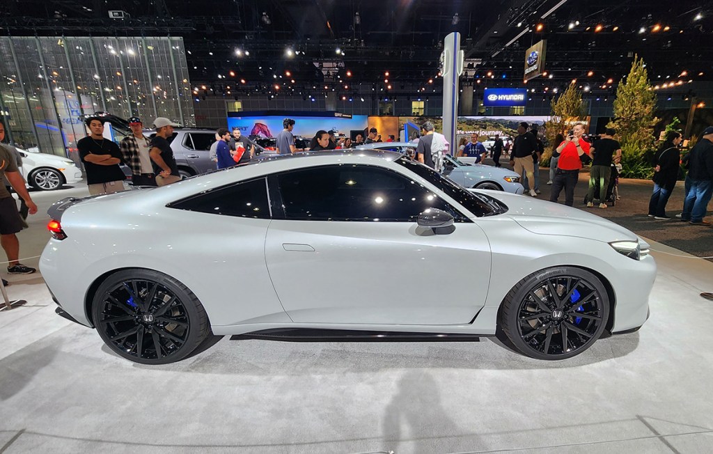 Side profile of the 2025 Honda Prelude Concept car at LA Auto Show