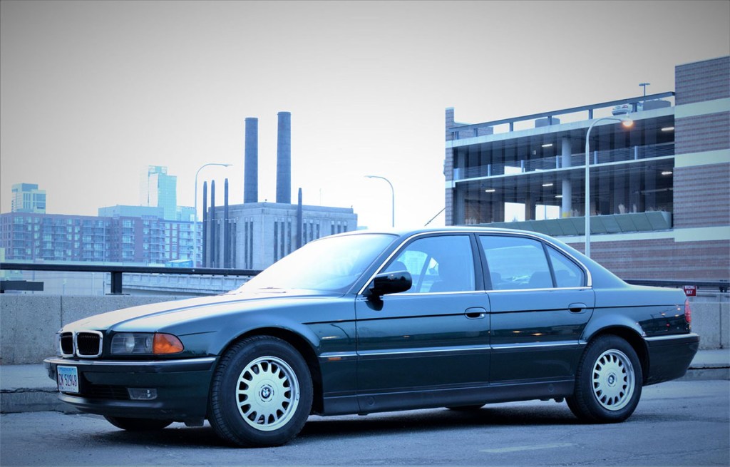 1994 BMW 730i E38 7 series Base Model photographed on top of a parking garage in downtown Chicago Illinois