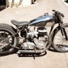 A vintage BSA bobber motorcycle