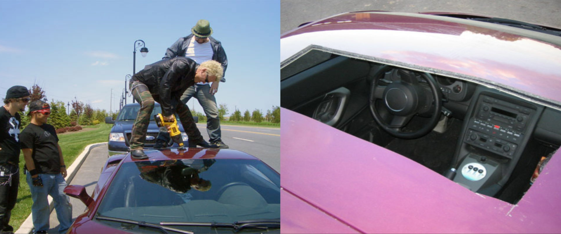 Bam Margera and his Lamborghini Gallardo convertible with Billy Idol