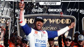 Bubba Wallace wins the NASCAR race at Kansas in 2022