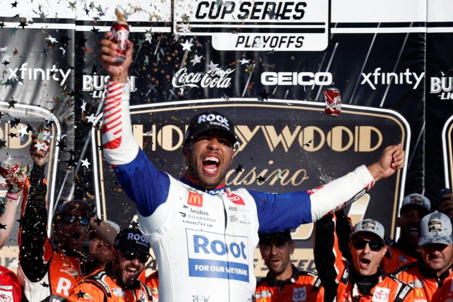 Bubba Wallace wins the NASCAR race at Kansas in 2022