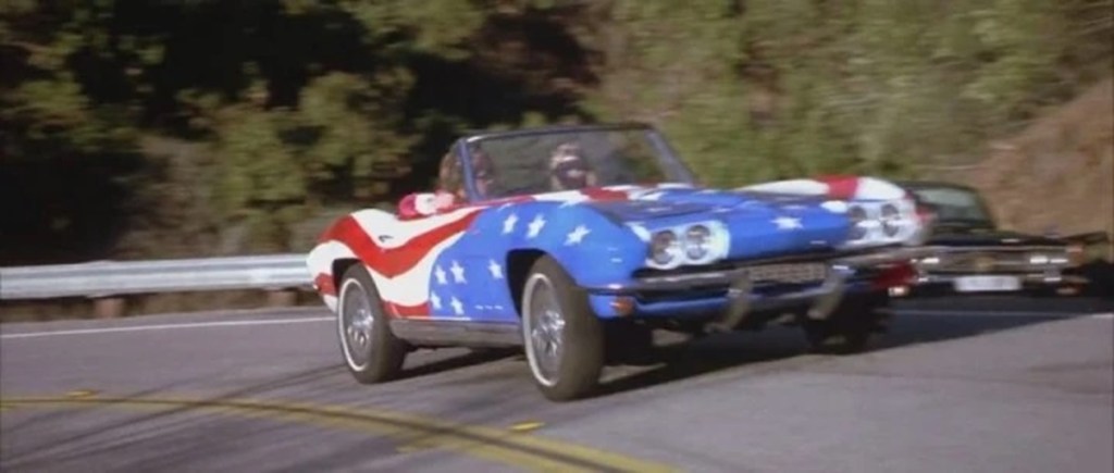A star-spangled Chevrolet Corvette from the movie "Austin Powers: The Spy Who Shagged Me."