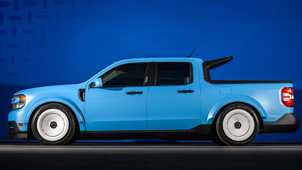 The 2022 Ford Maverick Tucci Concept on display at SEMA