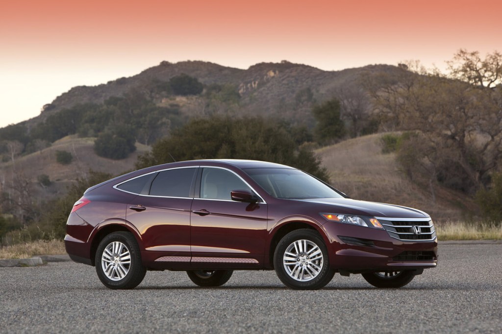 A front corner view of the Honda Crosstour