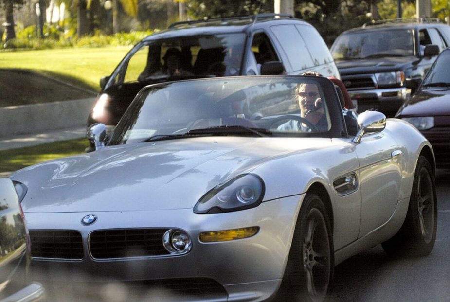 Matthew Perry drives his BMW Z8 Roadster sports car in Hollywood.