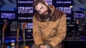 Post Malone visits SiriusXM's 'The Howard Stern Show' at SiriusXM Studios on October 17, 2023 in Los Angeles, California