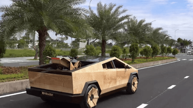 Elon Musk’s Personal Cybertruck is Made of Wood