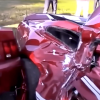 Crashed Ford Mustangs after Cars & Coffee
