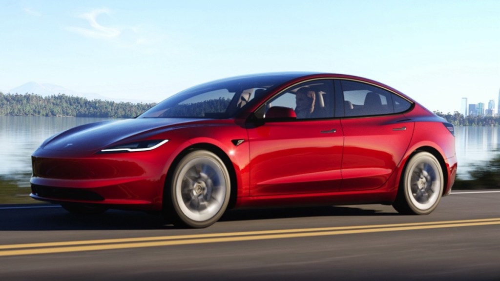 2023 Tesla Model 3 on highway