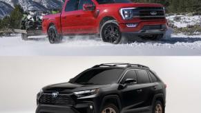 Toyota and Ford have some best selling trucks and SUVs like this F-150 and RAV4