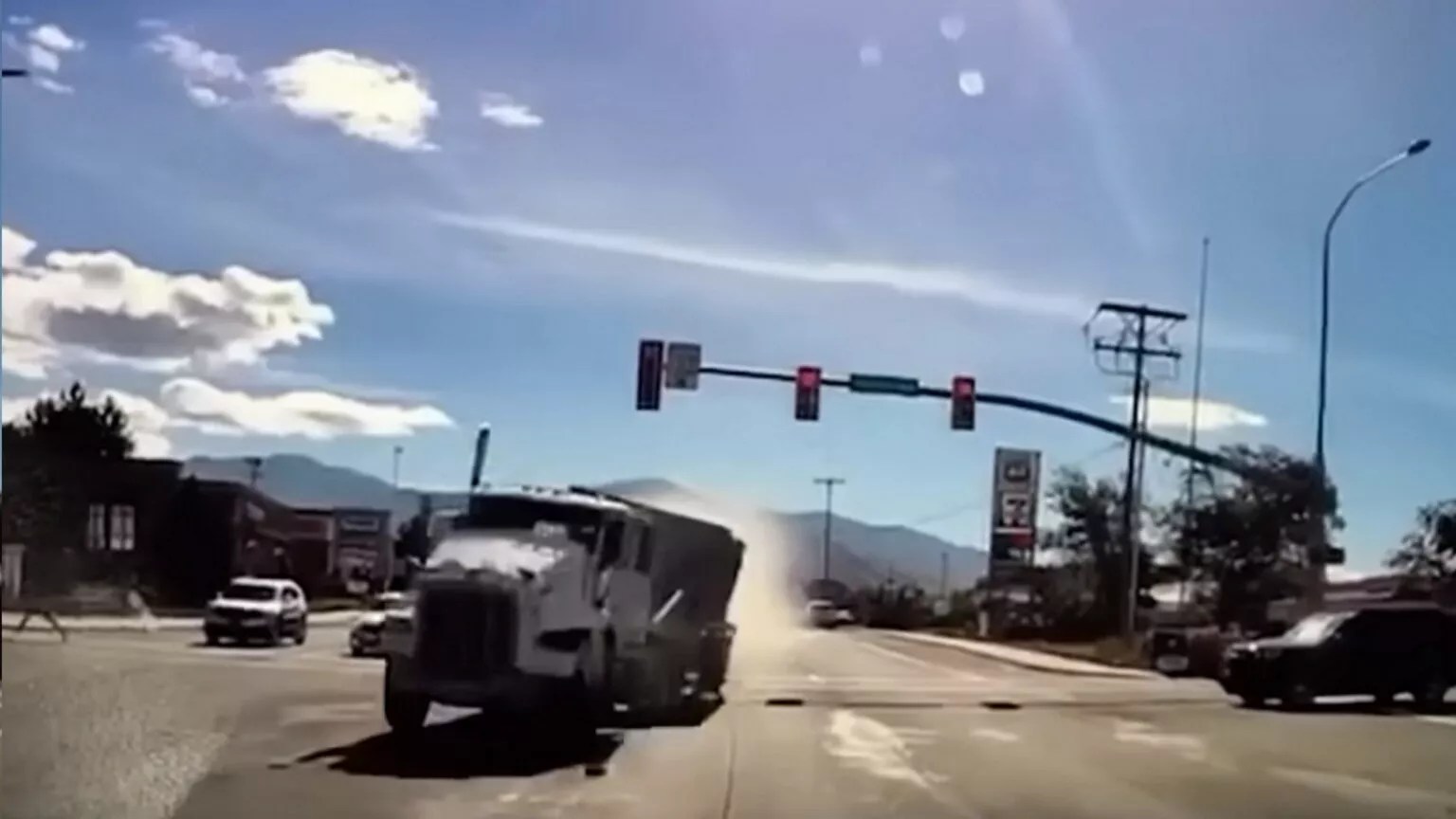 A runaway semi-truck crashing through Tooele, Utah.
