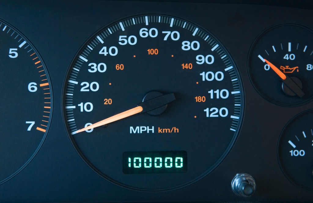 The odometer readout in a car