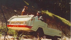1964 BMW Farmobil agricultural truck with driver and dog