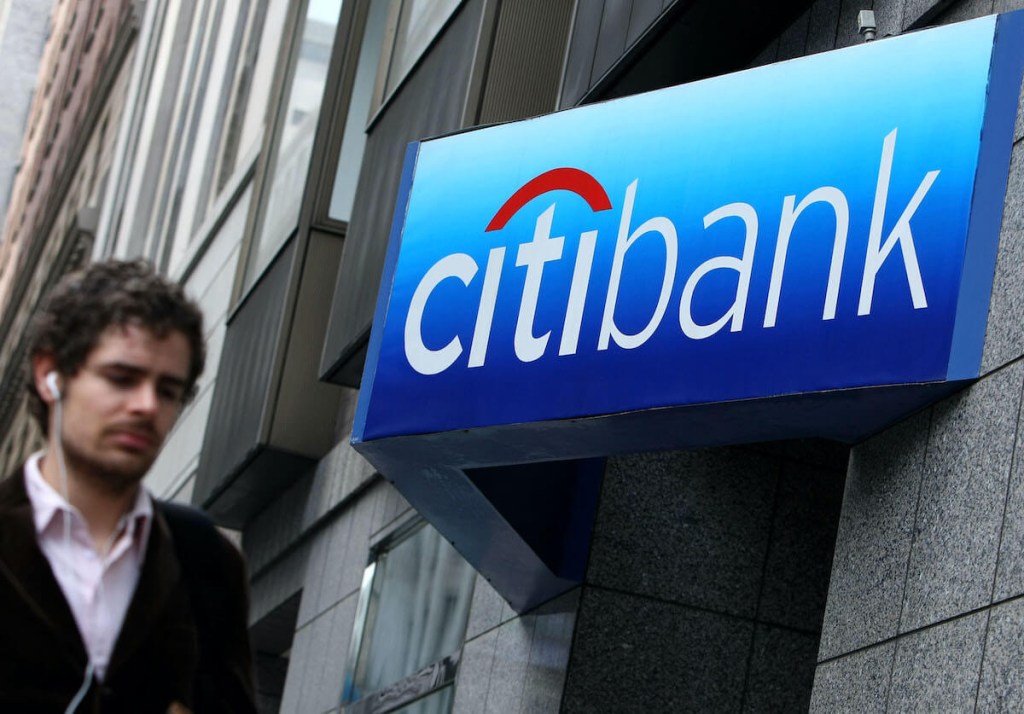The Citibank sign outside a location