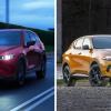 The 2024 model years of the Mazda CX-5 (L) and Dodge Hornet GT (R) compact crossover SUV models