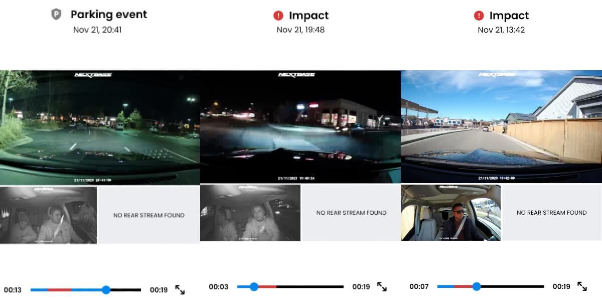 Video samples from the Nextbase IQ app