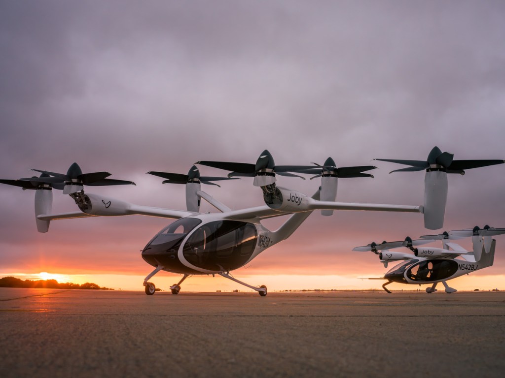 Joby Aviation S5 eVTOL  flying car taxis ready for takeoff