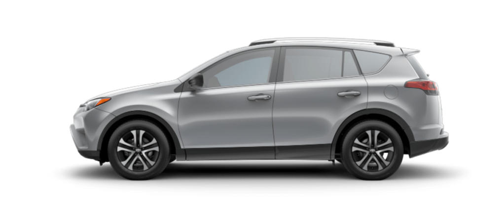 Silver 2018 Toyota RAV4 on white background
