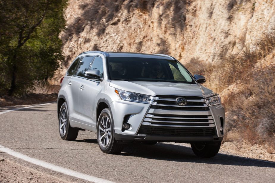 The 2017 Toyota Highlander on the road