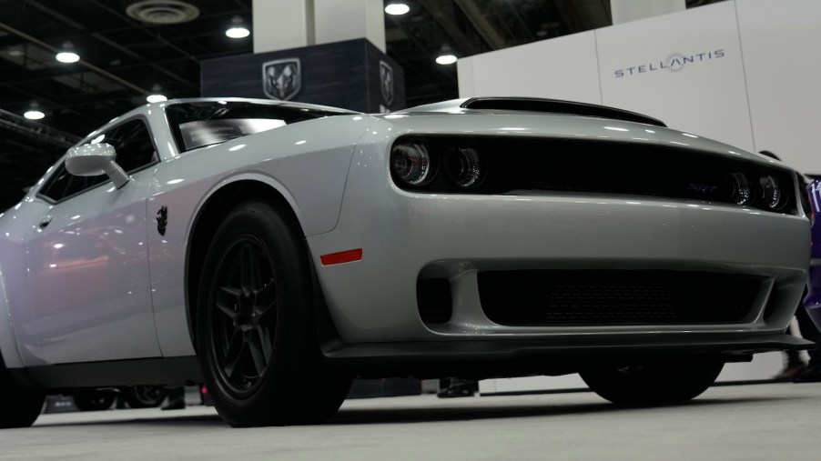 The grille and front end of the final year of Hemi V8 powered Dodge Challenger.
