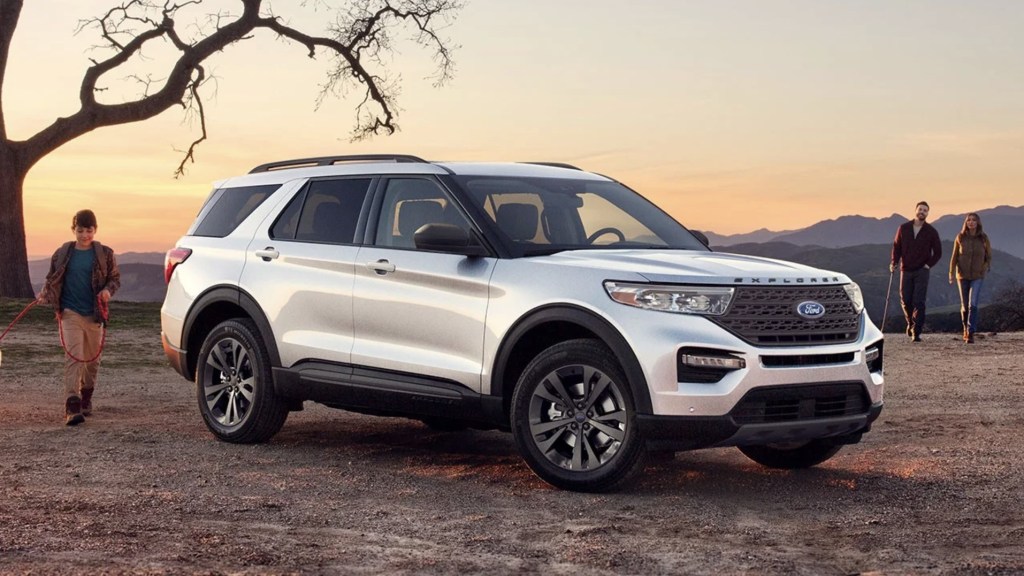 The 2023 Ford Explorer parked in sand