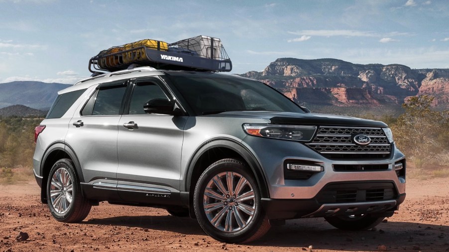 The 2023 Ford Explorer off-roading in the desert