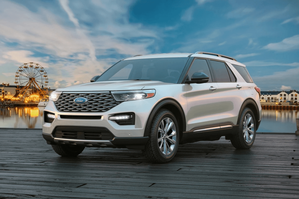 The 2023 Ford Explorer parked at dusk 