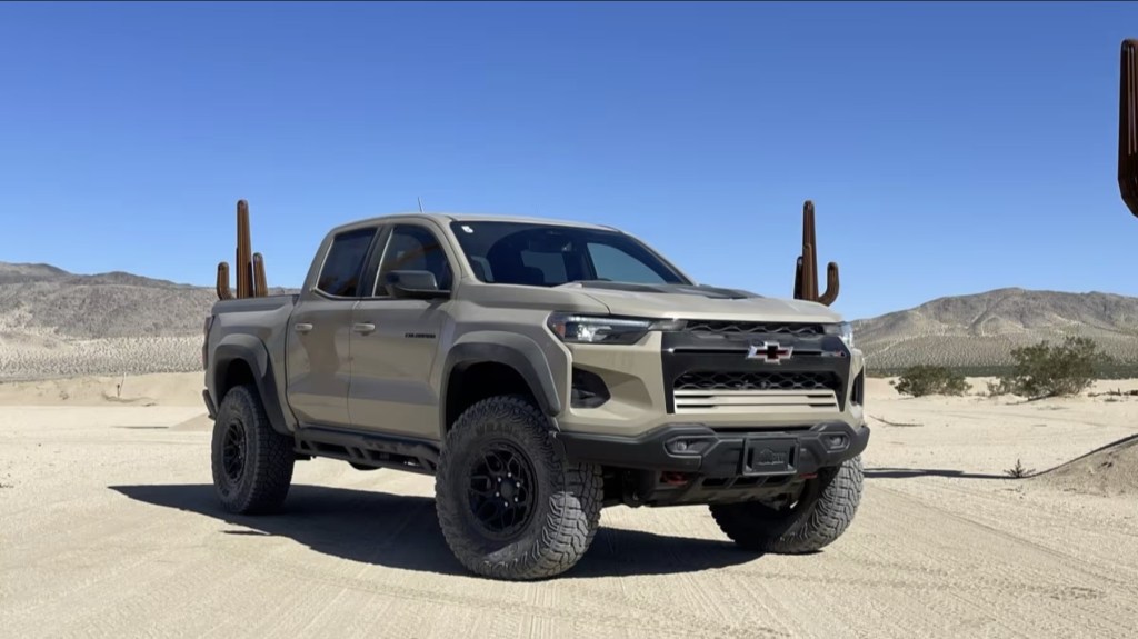 The 2024 Chevy Colorado ZR2 Bison off-roading in the desert