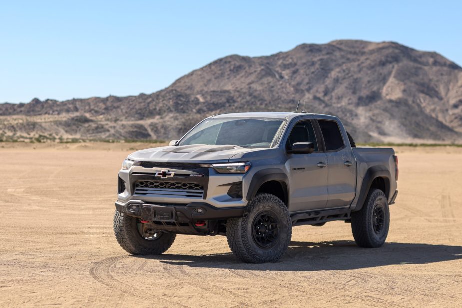 The 2024 Chevy Colorado ZR2 Bison off-roading in sand