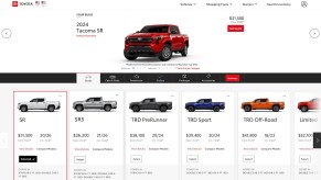 Screenshot of the new 2024 Tacoma configurator on the Toyota website.