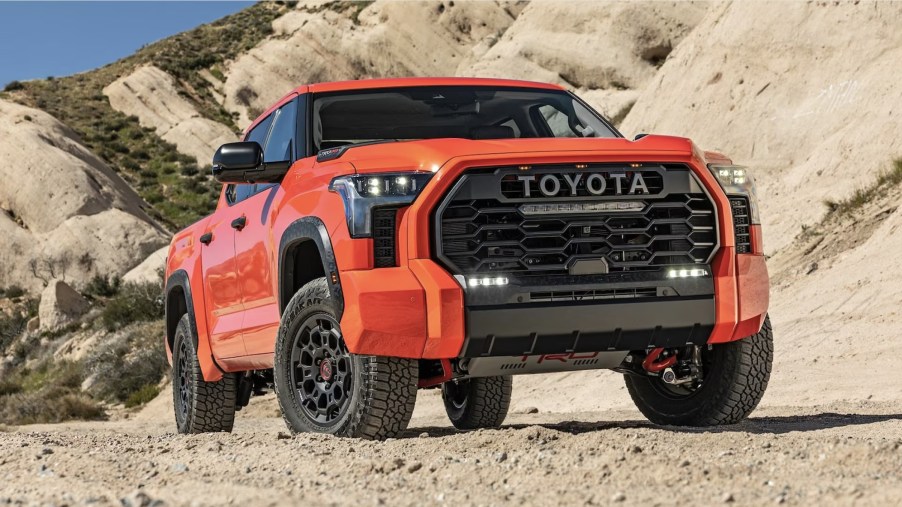 The 2024 Toyota Tundra off-roading in the desert