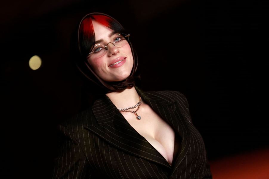 Billie Eilish poses on the red carpet.