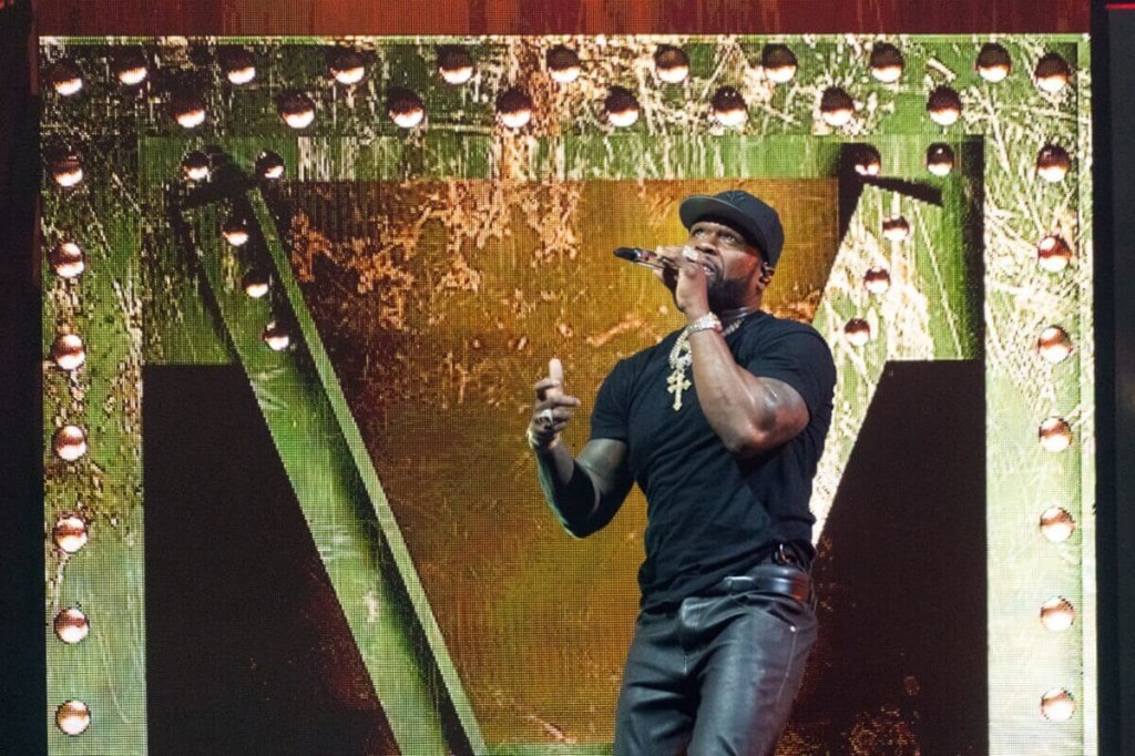 50 Cent, one of the celebrities who loves their cars, performs in Glasgow, Scotland.