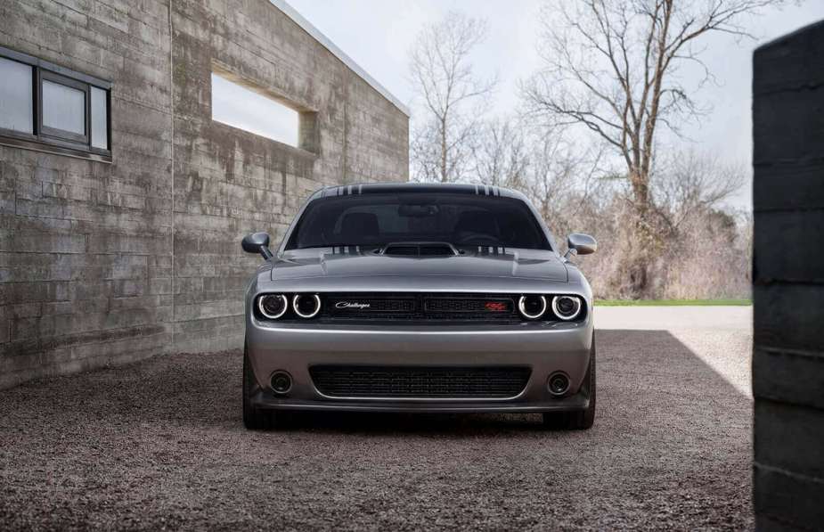 A Dodge Challenger R/T Scat Pack Shaker shows off its muscle car styling.