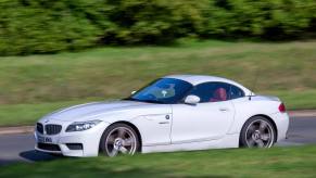 An E89 BMW Z4 blasts across the English countryside.