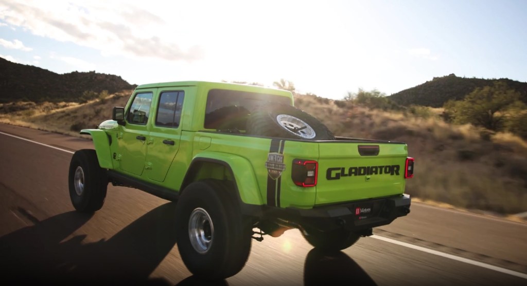 The Jeep Gladiator Hellephant driving on the road