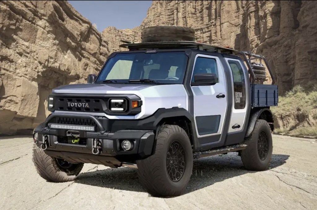 The Toyota IMV 0 Off-Road Concept in the dirt