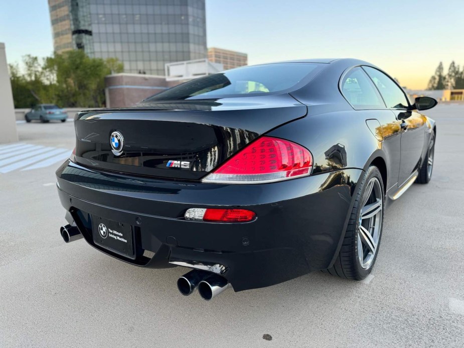 Back of a black BMW coupe