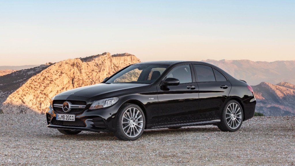 2020 Mercedes-Benz C-Class posed. This luxury used car is in the bottom part of the J.D. Power Dependability Study.