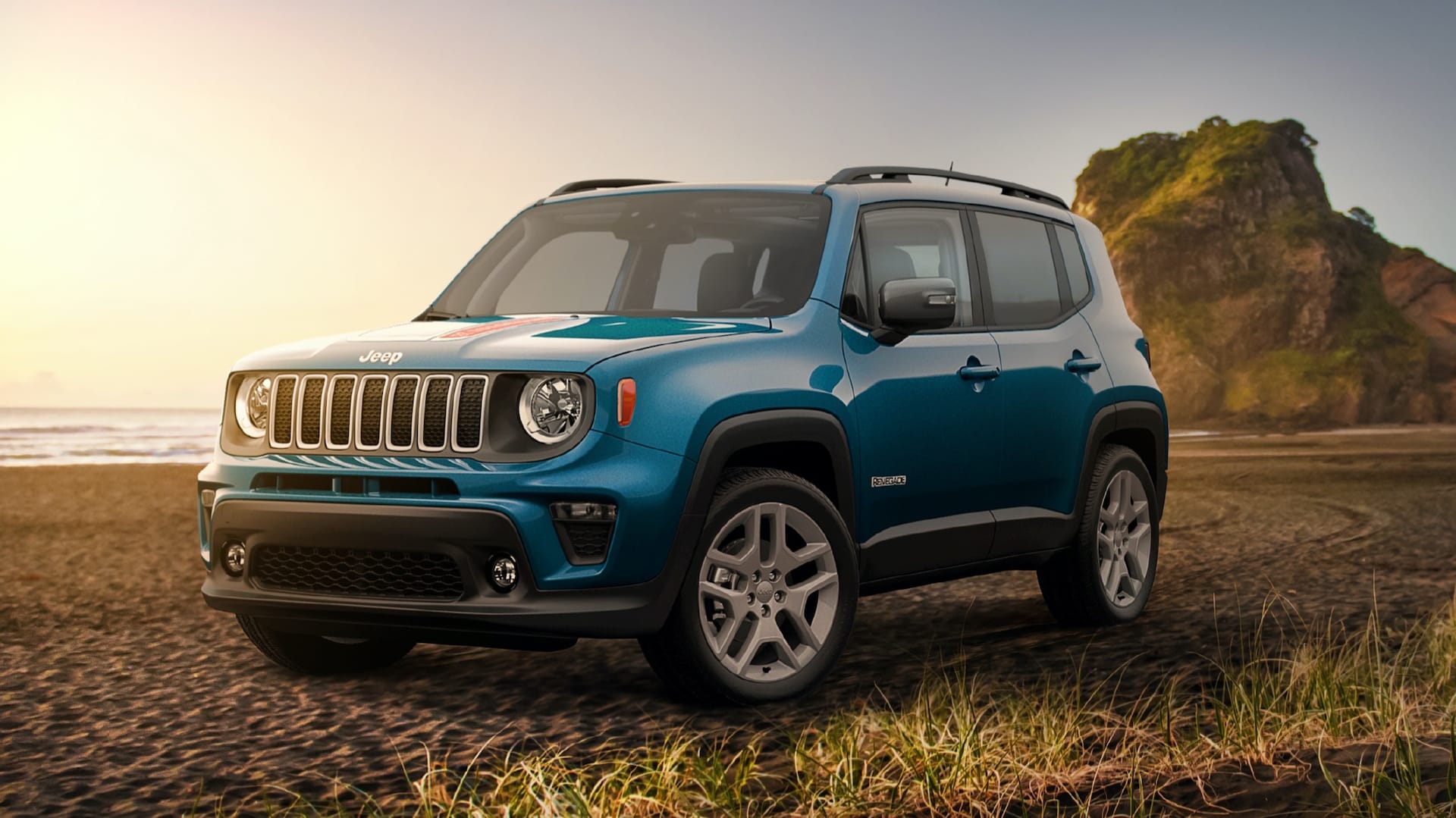 The Jeep Renegade off-roading in the wild