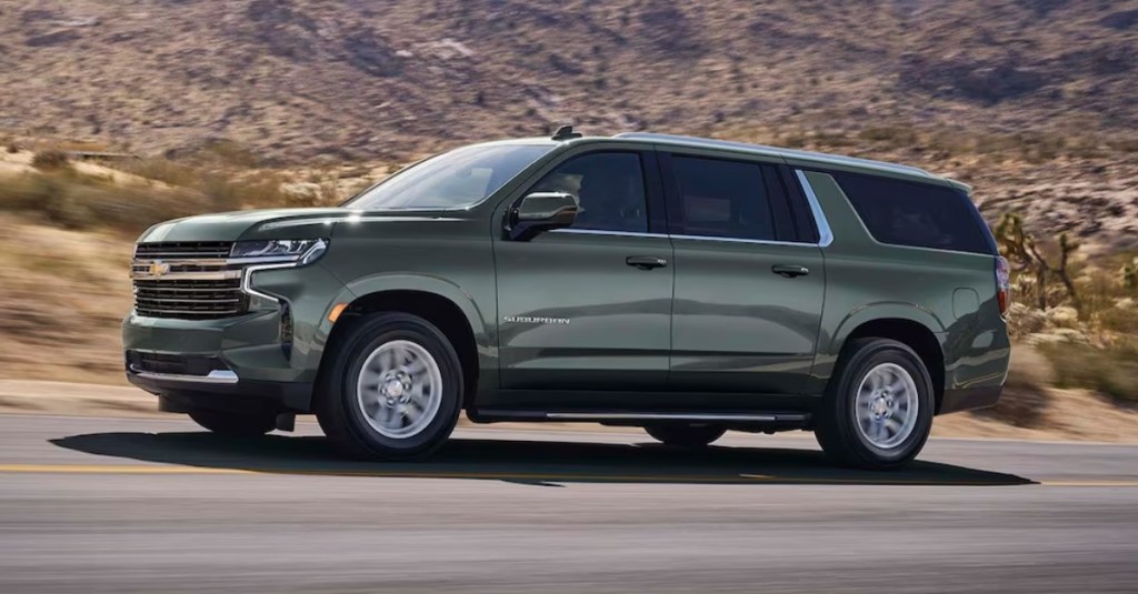 The 2023 Chevy Suburban on the road