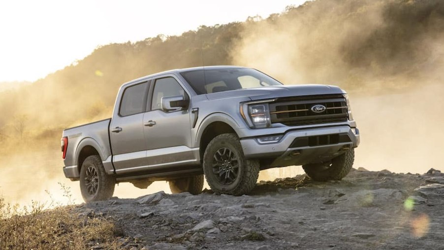 2023 Ford F-150 Tremor posed on an off-road trail.