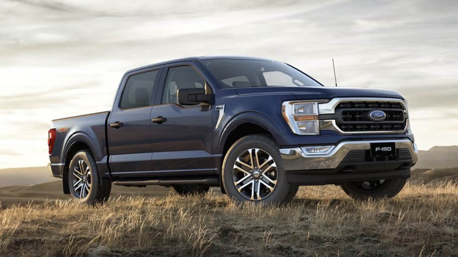 The 2023 Ford F-150 parked in a grassy field