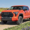 The 2023 Toyota Tundra off-roading in dirt